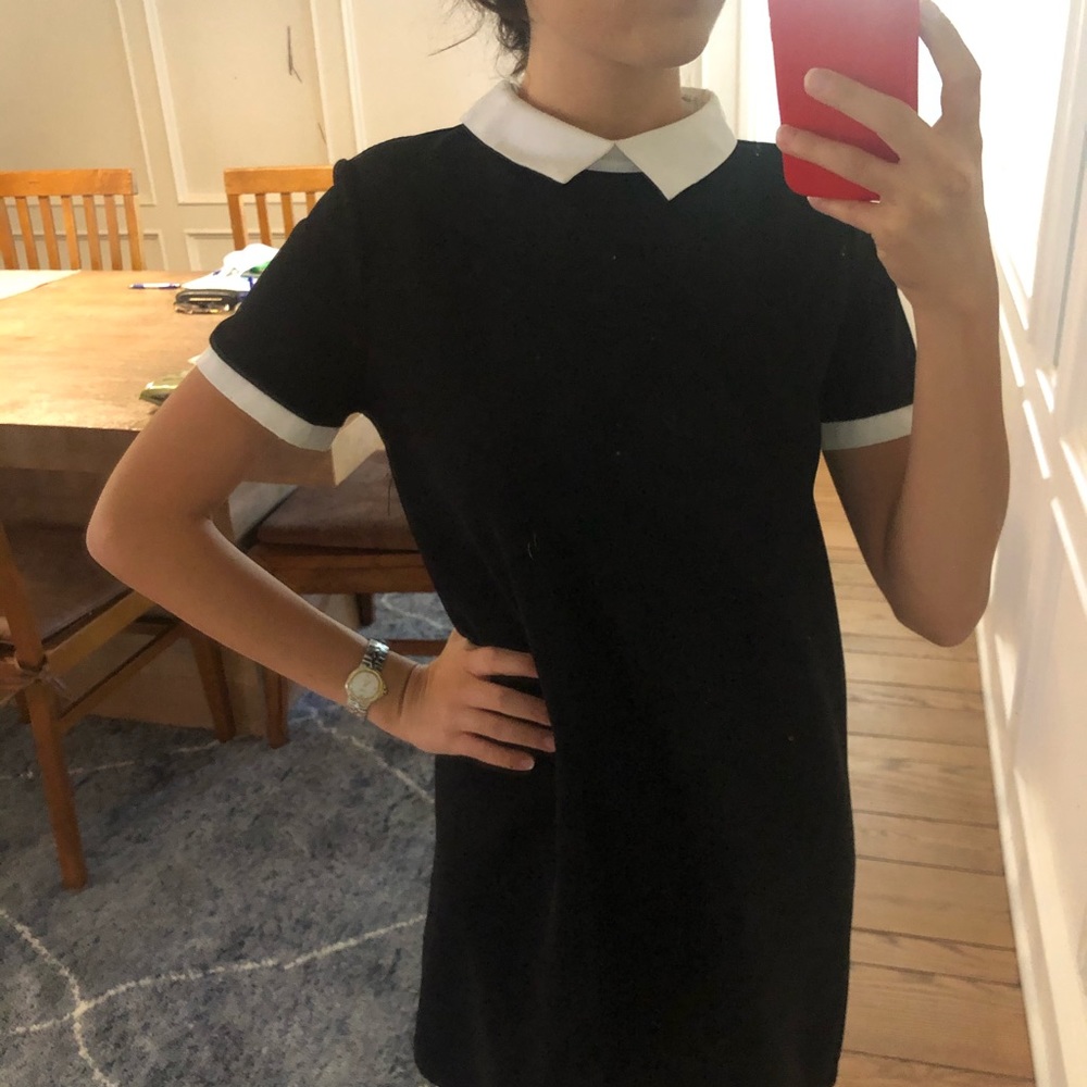 Zara black dress with collar, size small!